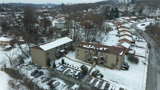 view of snowy aerial view