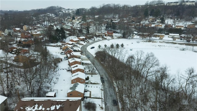 view of snowy aerial view