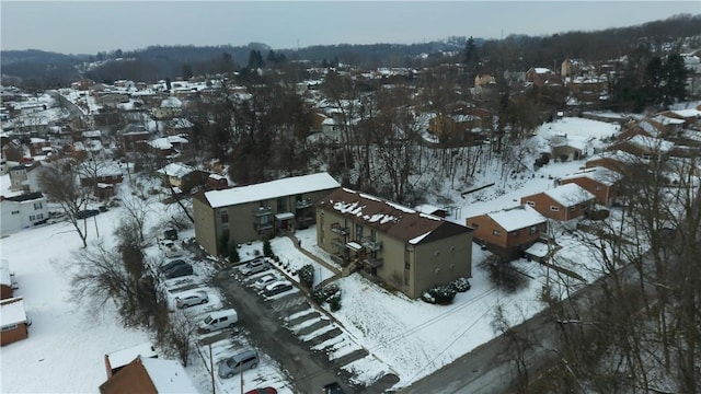 view of snowy aerial view