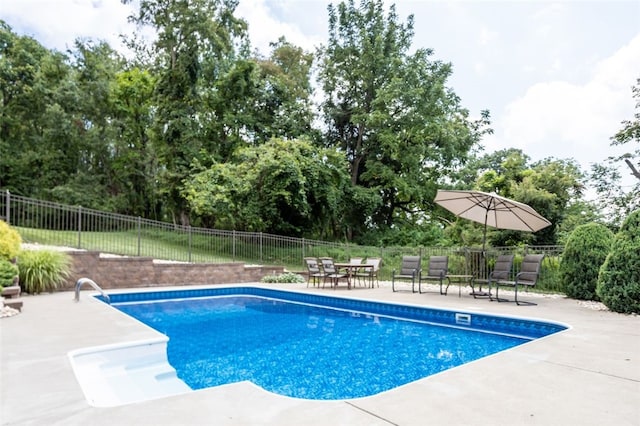 view of pool featuring a patio area