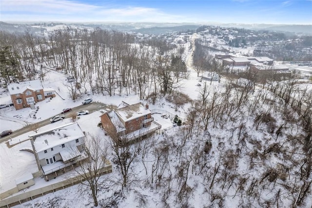 view of snowy aerial view