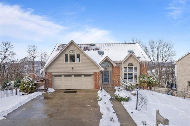 view of front of property featuring a garage