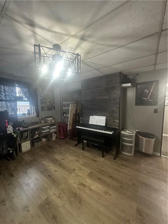 miscellaneous room with hardwood / wood-style floors