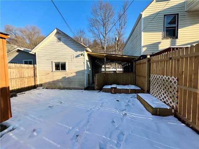 exterior space featuring a carport