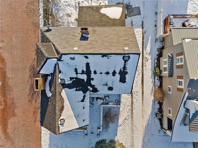 view of snowy aerial view