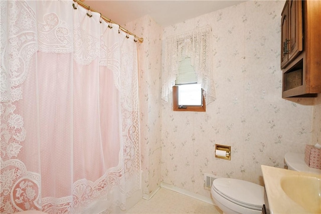 bathroom with toilet and vanity