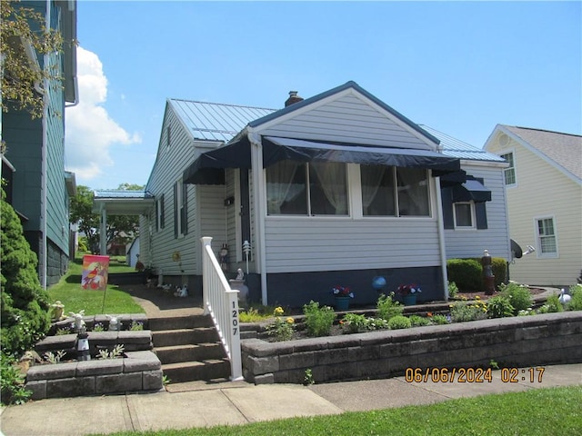 view of bungalow-style home