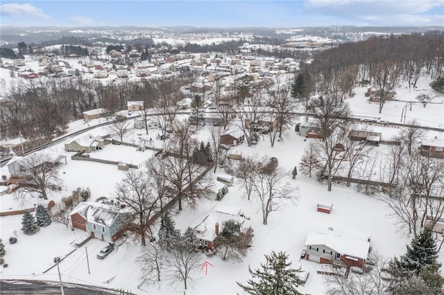 view of snowy aerial view