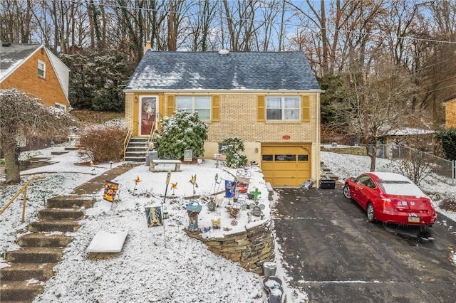 view of front of home featuring a garage