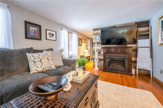 living room featuring wood-type flooring