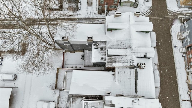 view of snowy aerial view