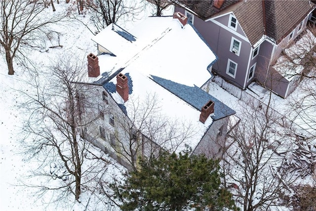 view of snowy aerial view