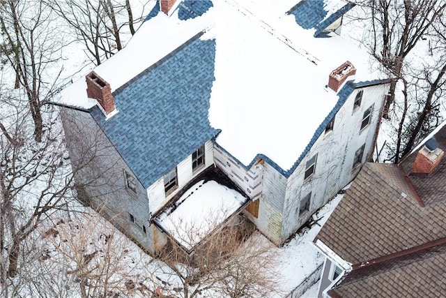 view of snowy aerial view