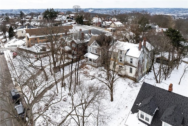 view of snowy aerial view