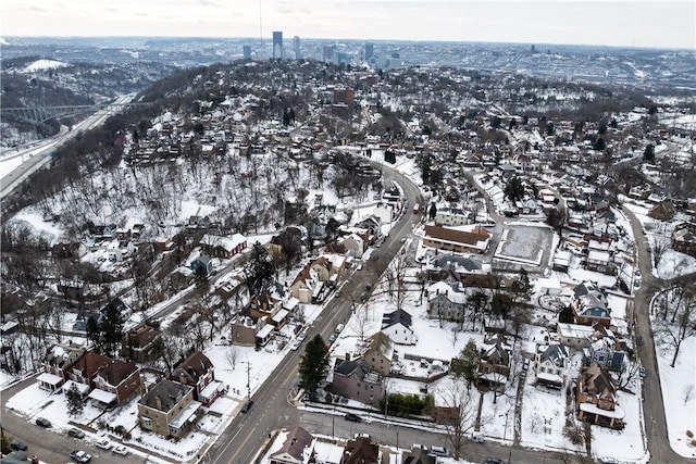 view of snowy aerial view