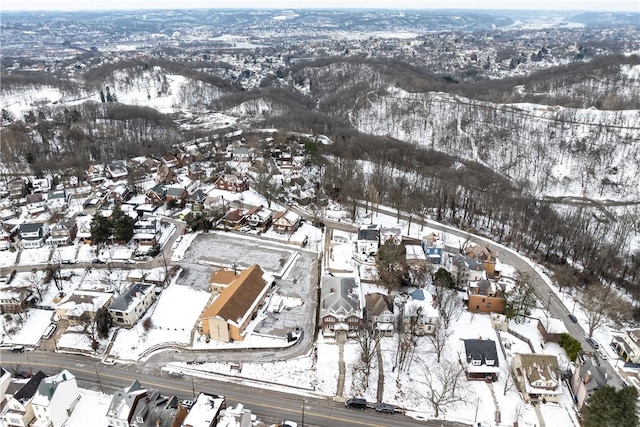 view of snowy aerial view