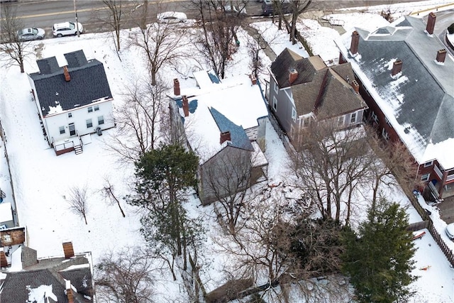 view of snowy aerial view