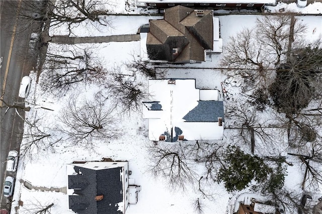 view of snowy aerial view