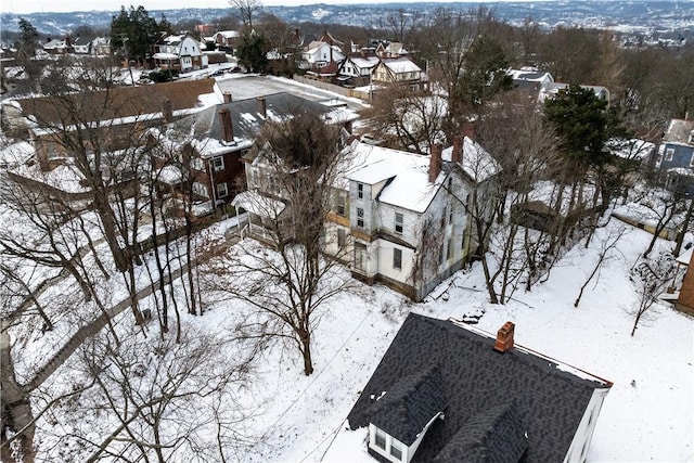 view of snowy aerial view