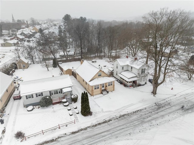 view of snowy aerial view