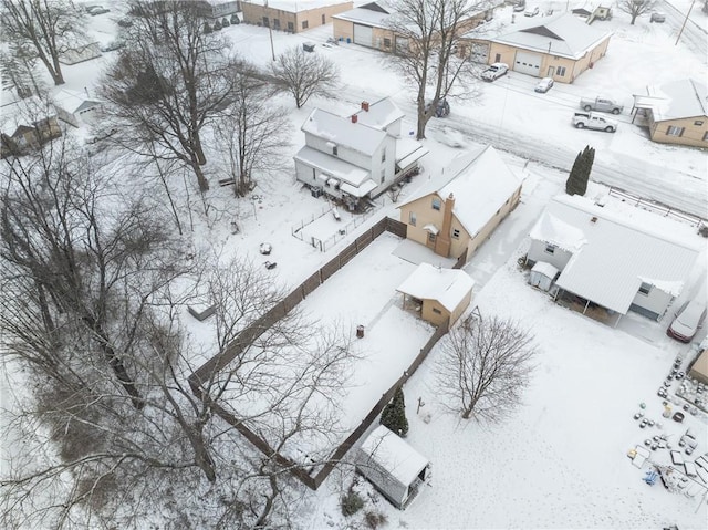 view of snowy aerial view