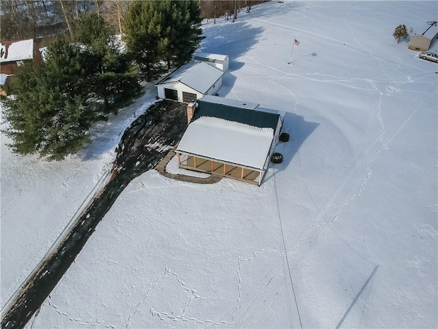 view of snowy aerial view