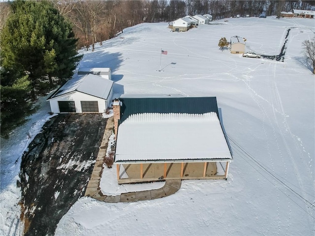 view of snowy aerial view