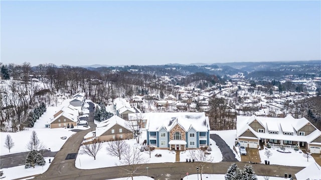 view of snowy aerial view