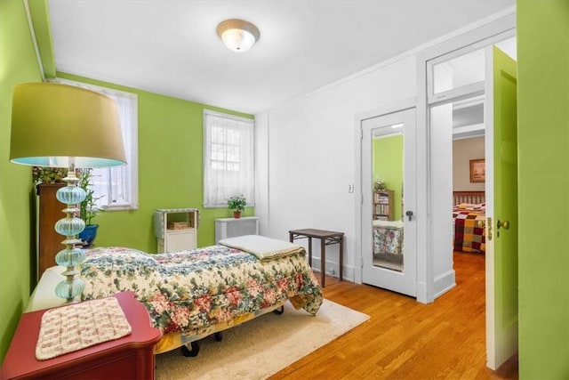 bedroom featuring light hardwood / wood-style flooring