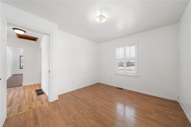 empty room featuring light wood-type flooring