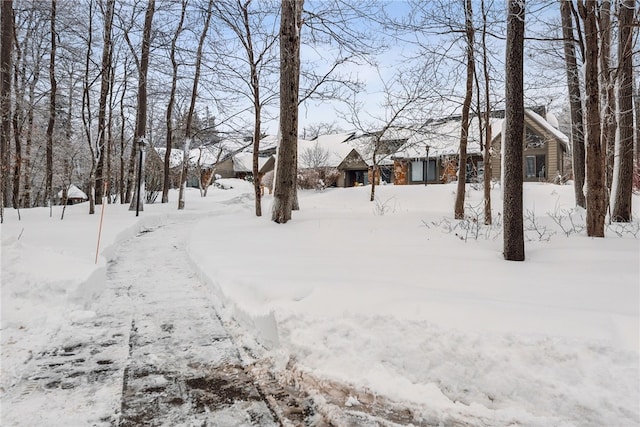 view of snowy yard