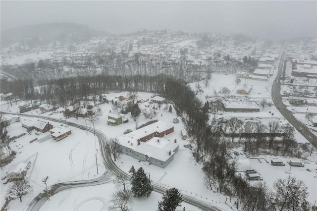 view of snowy aerial view