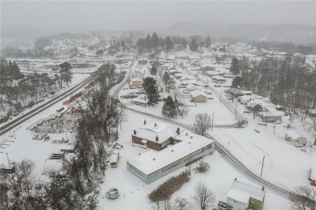 view of snowy aerial view