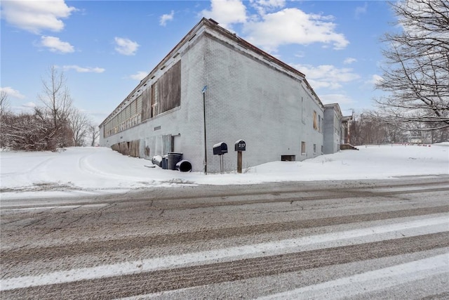 view of snowy exterior