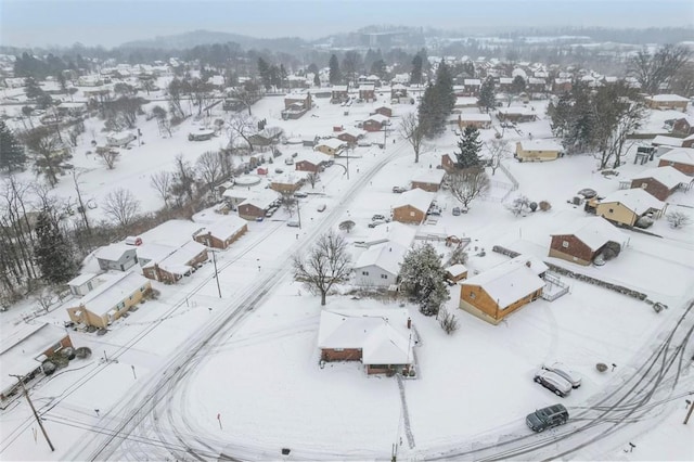 view of snowy aerial view