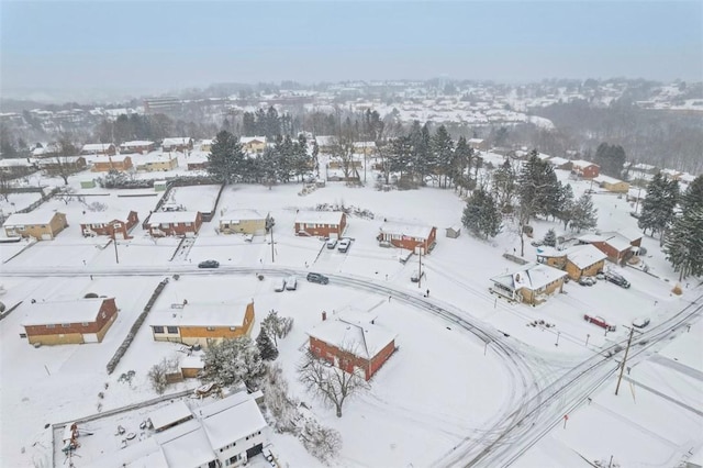 view of snowy aerial view