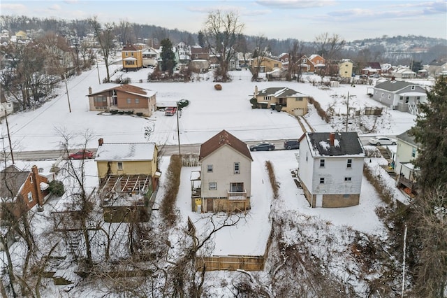 view of snowy aerial view