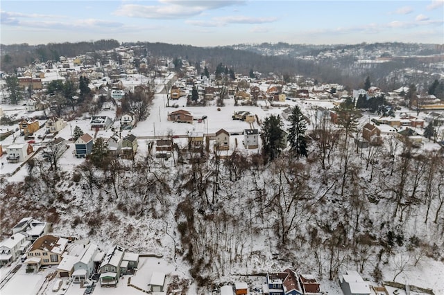 view of snowy aerial view