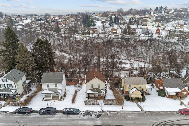 view of snowy aerial view