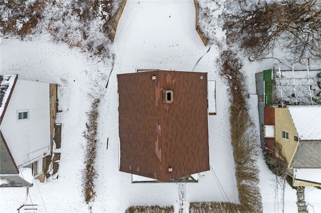 view of snowy aerial view