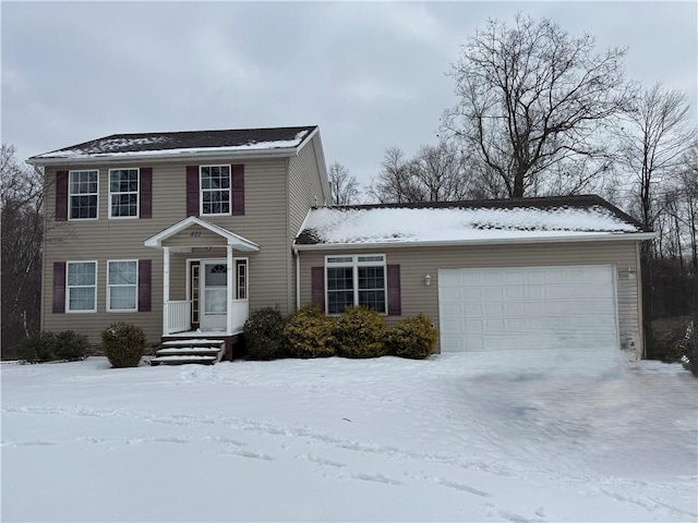 view of front facade featuring a garage