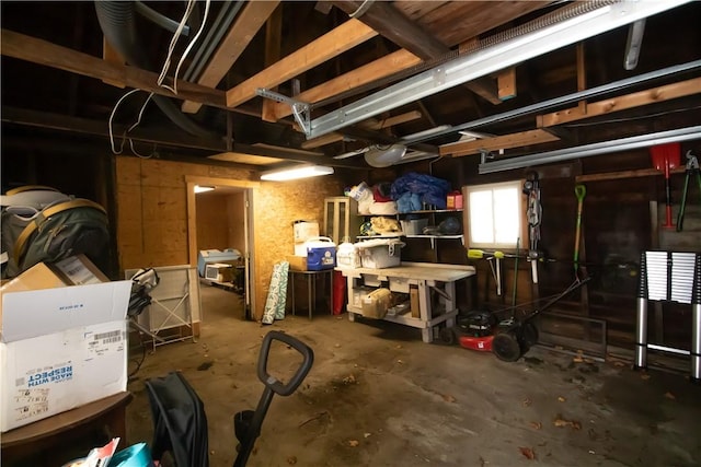 interior space featuring concrete floors