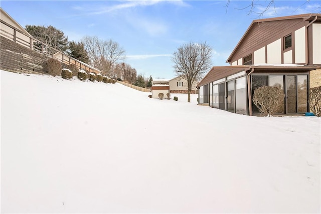 view of snowy yard