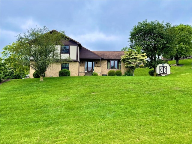 291 Annuity Dr, South Franklin, PA 15301 - rear view of house featuring a shed and a yard