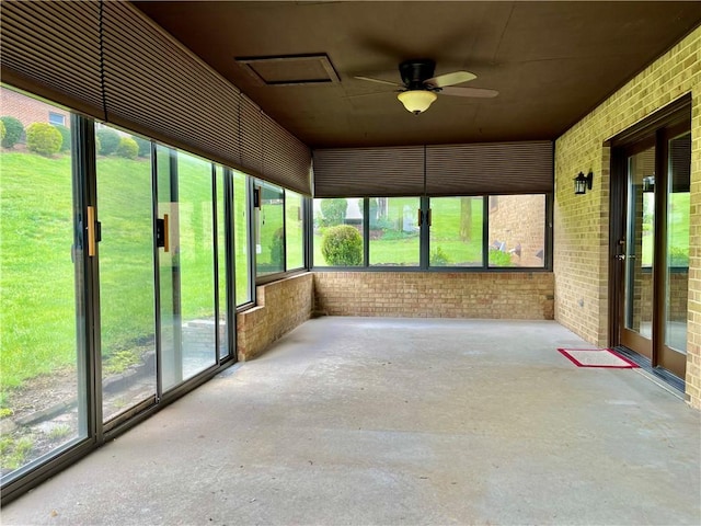 291 Annuity Dr, South Franklin, PA 15301 - unfurnished sunroom featuring a ceiling fan