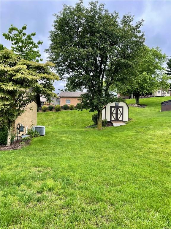 291 Annuity Dr, South Franklin, PA 15301 - view of green lawn with a shed