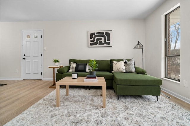 living room featuring hardwood / wood-style floors