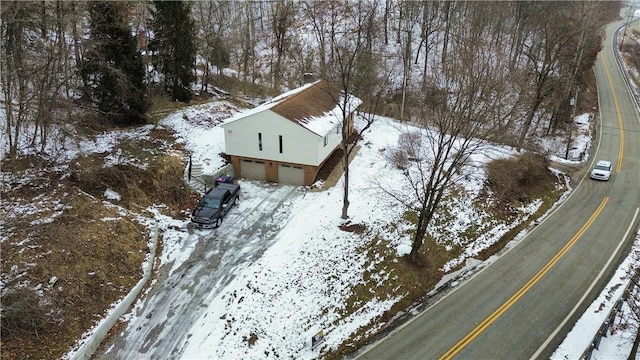 view of snowy aerial view