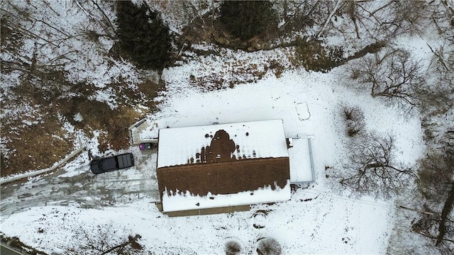 view of snowy aerial view