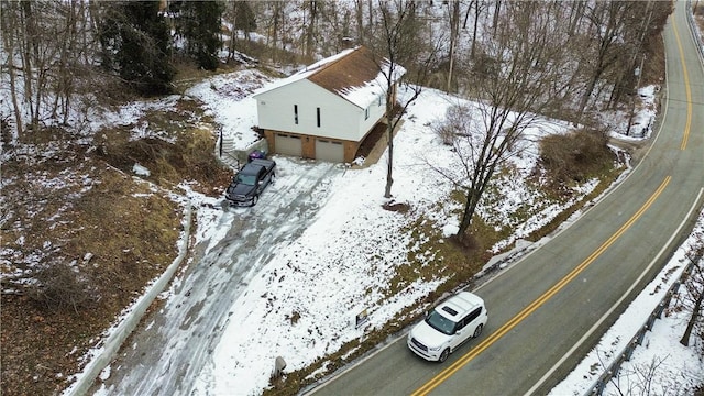 view of snowy aerial view